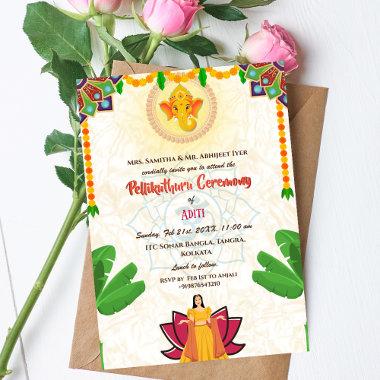 South Indian Hindu Bride Pellikuthuru Ceremony