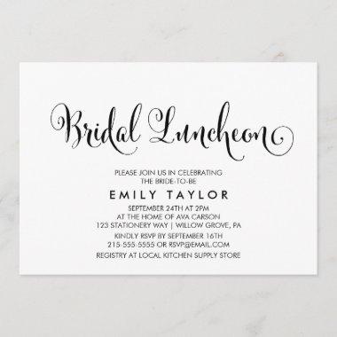 Southern Belle Calligraphy Bridal Luncheon Invitations