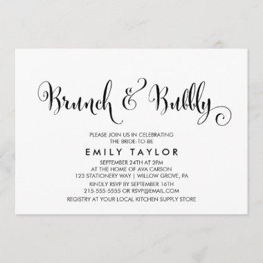 Southern Belle Calligraphy Brunch & Bubbly Invitations