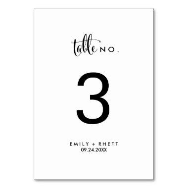 Southern Belle Calligraphy Table Number
