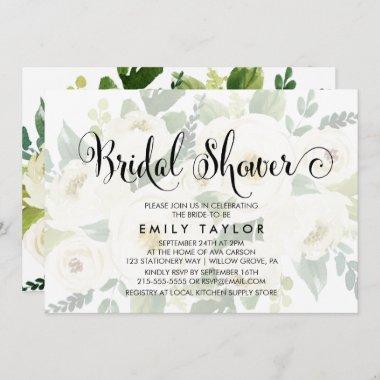 Southern Calligraphy | Faded Floral Bridal Shower Invitations