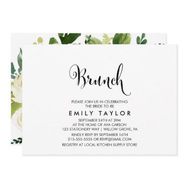 Southern Calligraphy | Floral Back Brunch Invitations