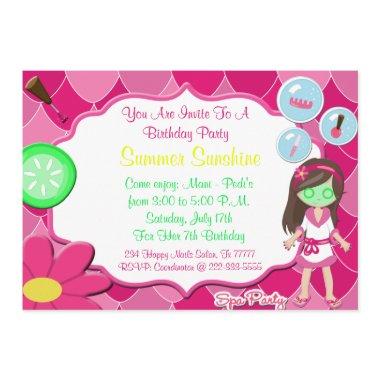 Spa Birthday Baby or  Party Invite