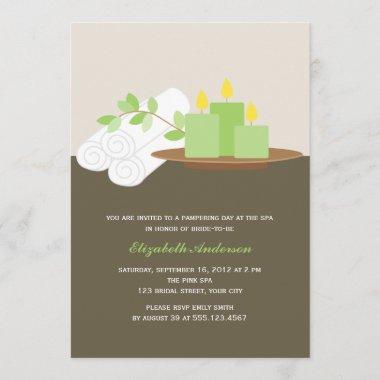 Spa Bridal Shower {green} Invitations