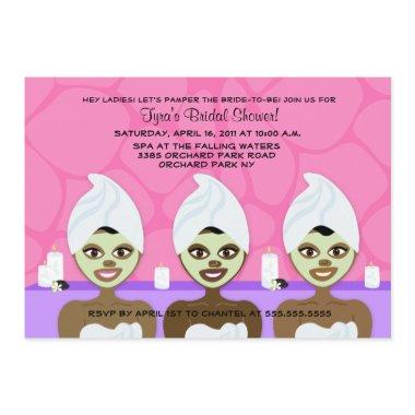 SPA BRIDAL SHOWER Invitations Pink & Purple