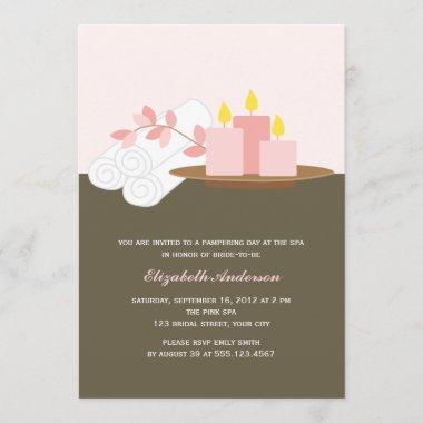 Spa Bridal Shower {pink} Invitations