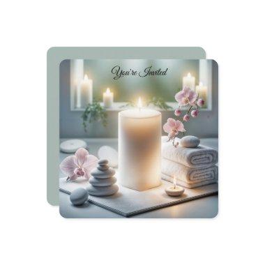 Spa  With Orchids and Candles