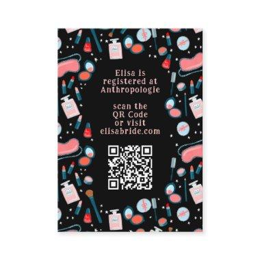 Spa Day Bridal Bachelorette Beauty CUSTOM QR CODE Enclosure Invitations