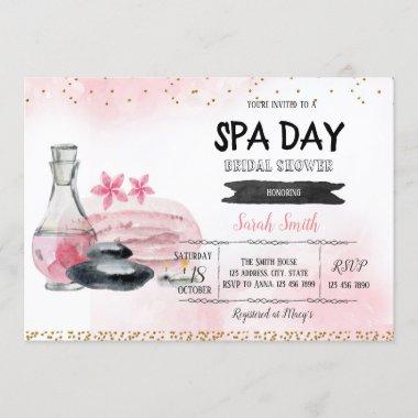 Spa day bridal shower Invitations invitation