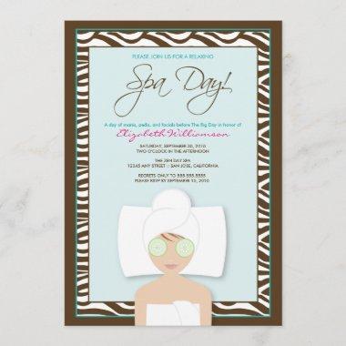 Spa Day Bridal Shower Invitations (blue)