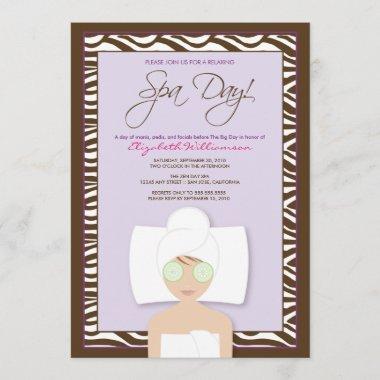Spa Day Bridal Shower Invitations (lavender)