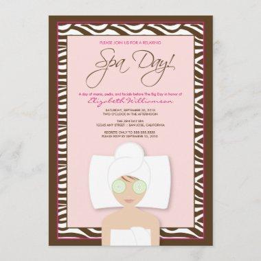 Spa Day Bridal Shower Invitations (pink)