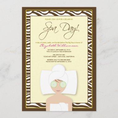 Spa Day Bridal Shower Invitations (yellow)