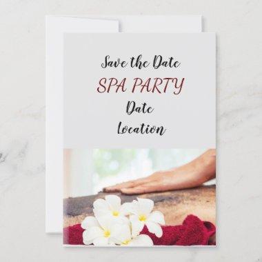 Spa party with hand massage with salt on back Invitations