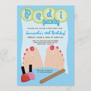 SPA PEDICURE Pedi Party Invitations