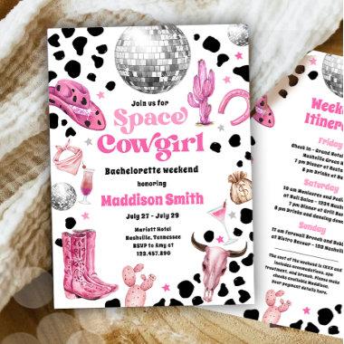Space Cowgirl Disco Rodeo Bachelorette Weekend Inv