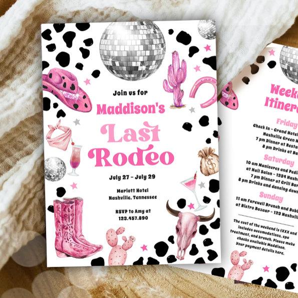 Space Cowgirl Last Rodeo Bachelorette Weekend Invitations