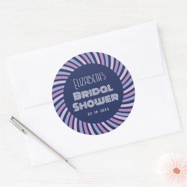 Space Disco Bridal Shower Party Classic Round Sticker