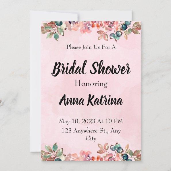 Spanish pink flower cheap wedding invitations
