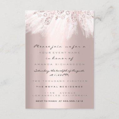 Spark Dress Rose Gold Bridal Shower Wedding Gray Invitations