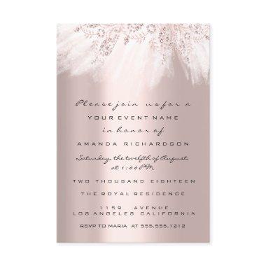 Spark Dress Rose Gold Bridal Shower Wedding Invitations