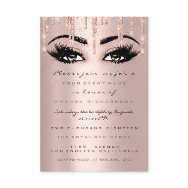 Spark Glitter Drips Rose Eyelash Formal Confetti