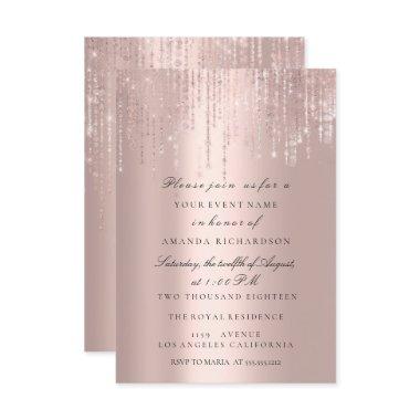 Spark Glitter Drips Rose Wedding