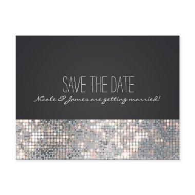 Sparkle Glitter Sequins Glamour Black PostInvitations