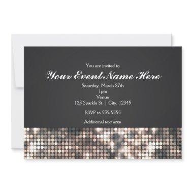 Sparkle Sequins Black Glam Wedding Invitation