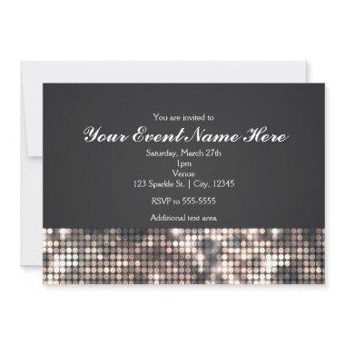 Sparkle Sequins Black Glam Wedding Invitation Invitations