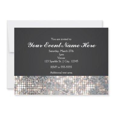 Sparkle Sequins Black Glam Wedding Invitation