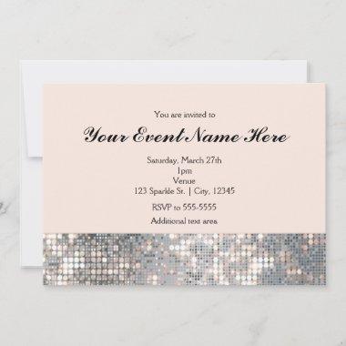 Sparkle Sequins Glamour Wedding Invitation Invitations