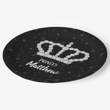 Sparkling Diamond Crown - choose your background Paper Plates