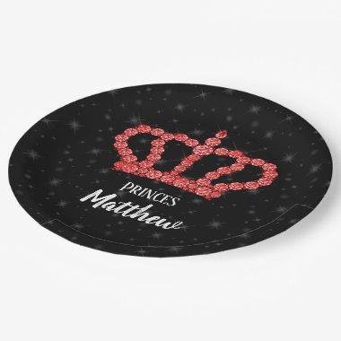 Sparkling Diamond Crown - choose your background Paper Plates