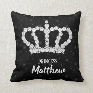 Sparkling Diamond Crown - choose your background Throw Pillow