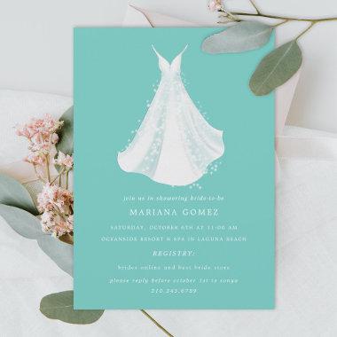 Sparkling Gown Glamorous Bridal Shower Invitations