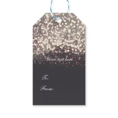 Sparkling Lights Romantic Grey Modern Glam Gift Tags