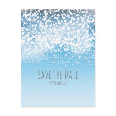 Sparkling Lights Winter Wonderland Save the Date Announcement Post