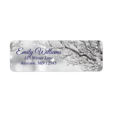 Sparkling Snow and Ice Winter Return Address Label