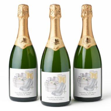Sparkling Wine Glasses Brides Shoes  Sparkling Wine Label