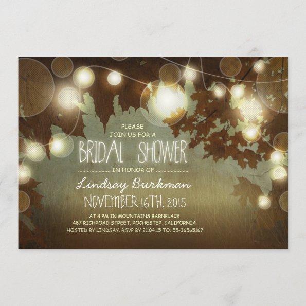 sparkly glitter string lights modern bridal shower Invitations