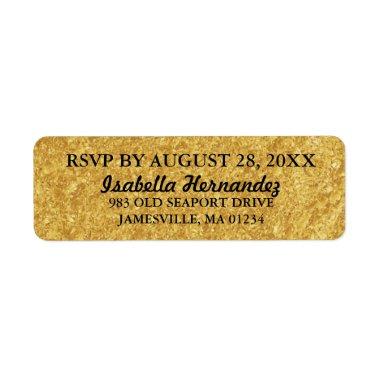 Sparkly Gold Elegant RSVP Return Address Labels