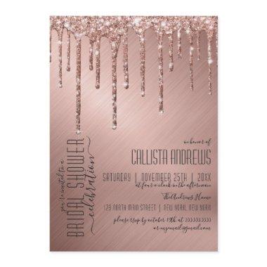 Sparkly Rose Gold Glitter Drips