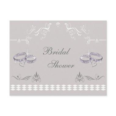 Sparkly Wedding Bands & Hearts Bridal Shower Invitations