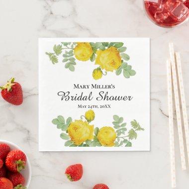 Special Occassion Yellow Rose Bridal Shower Napkins