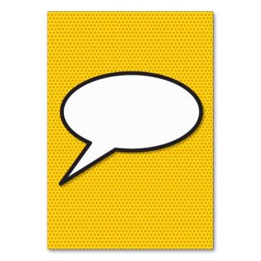 Speech Bubble Comic Book Pop Art Table Number