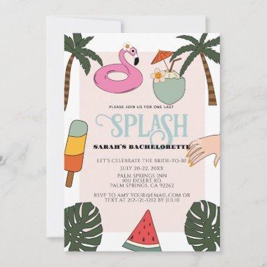 Splash Pool Party Bachelorette Weekend Itinerary Invitations