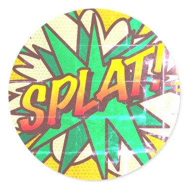 SPLAT Fun Retro Comic Book Pop Art Classic Round Sticker