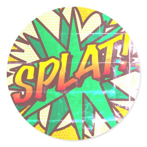 SPLAT Fun Retro Comic Book Pop Art Classic Round Sticker