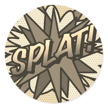 SPLAT Vintage Fun Retro Comic Book Pop Art Classic Round Sticker